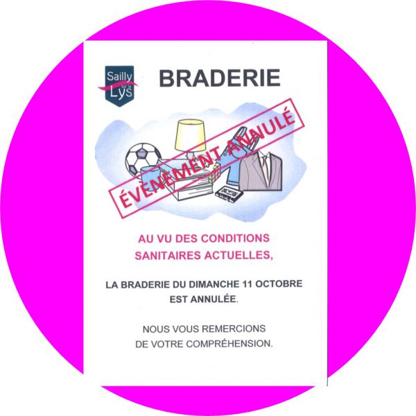 ANNULATION BRADERIE 2020