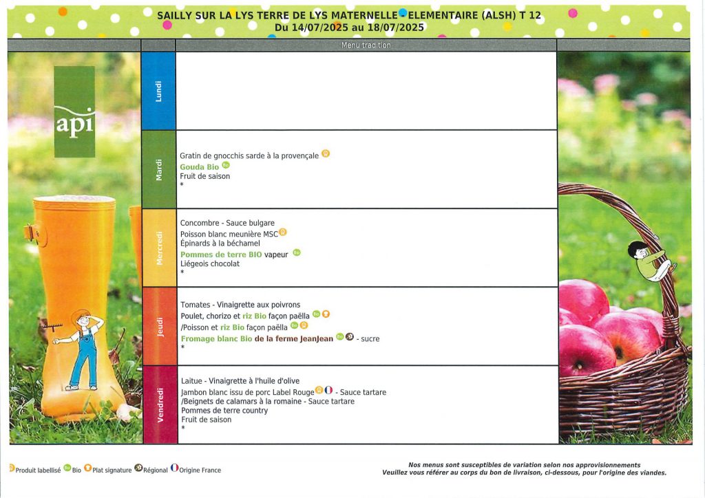 2025-07-14 - Menus