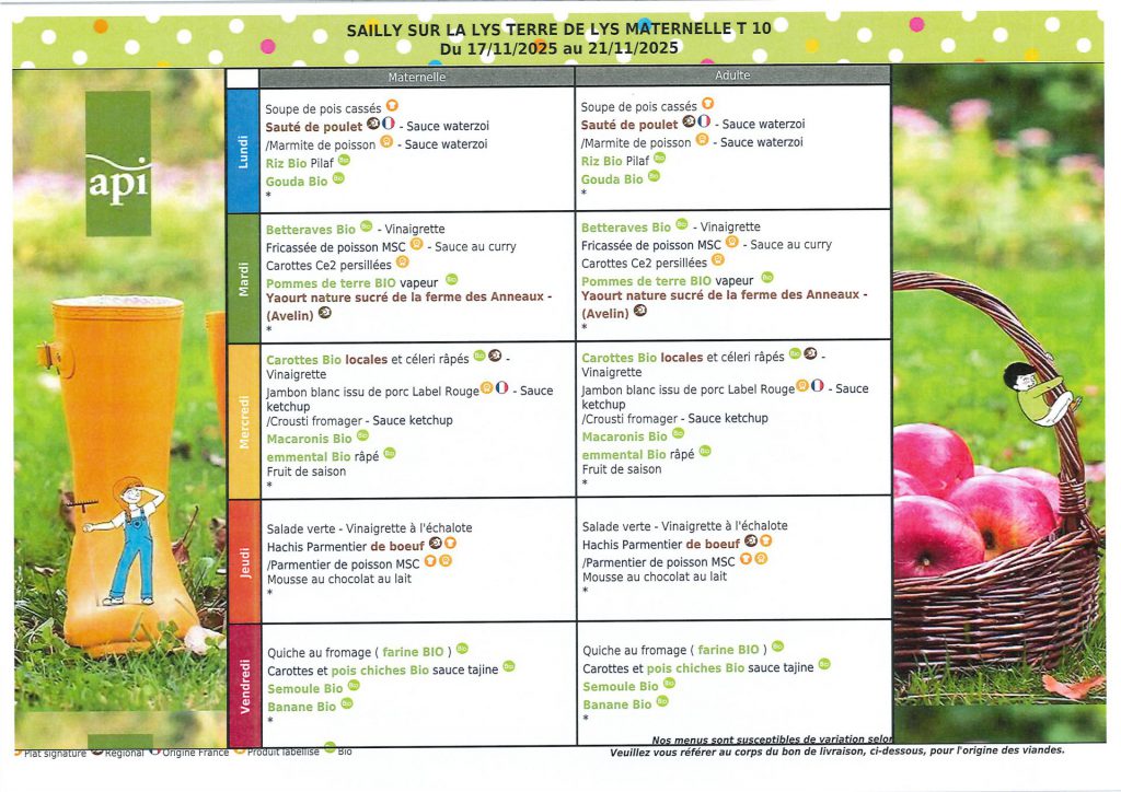 2025-11-17 - Menu cantine